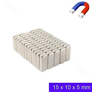 Nam châm hình chữ nhật kích thước 15x10x5mm set 5 viên, nam châm siêu hít