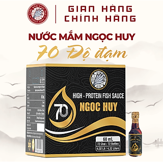 Thùng Nước Mắm Ngọc Huy 70 Độ Đạm - 72 Chai x 60ml