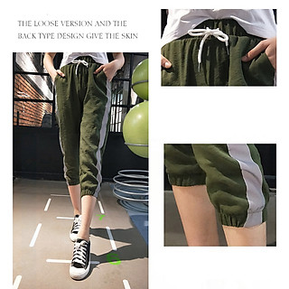 Quần dài ngố nữ kẻ sọc form thụng dễ vận động