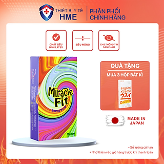 Bao cao su Sagami Miracle - Thiết kế 3D - Ôm khít - Size 49 mm - Hộp 10 chiếc