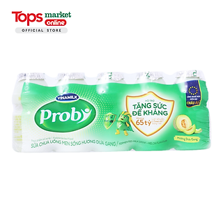 Lốc 5 Chai Sữa Chua Uống Men Sống Vinamilk Probi Dưa Gang 65ML