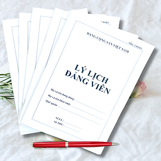 Combo 10 cuốn Sổ - Lý Lịch Đảng Viên Mẫu 1-HSĐV - Chuẩn theo Hướng dẫn số 12 của Ban Chấp Hành Trung Ương