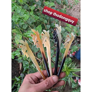 Châm cài tóc sừng chạm khắc hình bồ câu