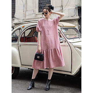Đầm cotton hồng NGADO , đầm nữ , Đầm babydoll , Đầm xòe , Đầm thiết kế