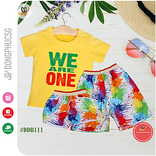 Bộ đồ đi biển nhóm gia đình cặp đôi gồm áo thun và quần hoạ tiết nổi bật độc đáo DDB111 | DONGPHUCSG