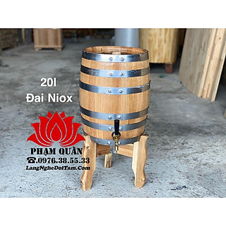 thùng đựng rượu gỗ sồi đỏ 20 lít, thùng ngâm rượu gỗ sồi