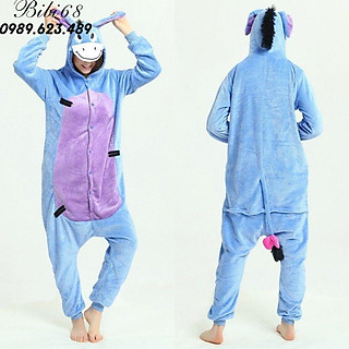 Bộ Đồ hình thú liền thân lông mịn Pijama dành Cho Người Lớn và Trẻ Em Hoạt Hình Cosplay
