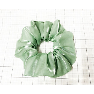 Cột tóc scrunchies xanh bích cánh lớn - Cột tóc lớn - cột tóc xanh bích - cột tóc ánh kim