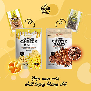 Bánh Thưởng cho chó, Bánh BOWWOW Phô Mai Thịt Cừu - 100g. Snack cho chó - Bowwow Hàn Quốc.