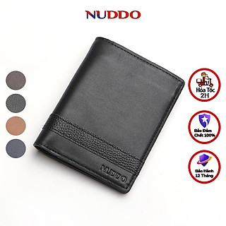 Ví da nam cao cấp NUDDO bóp nam da bò thật kiểu dáng đứng cao cấp NN002