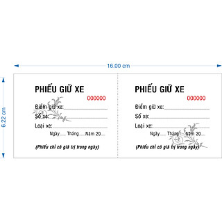 lốc 10 cuốn phiếu giữ xe in sẵn