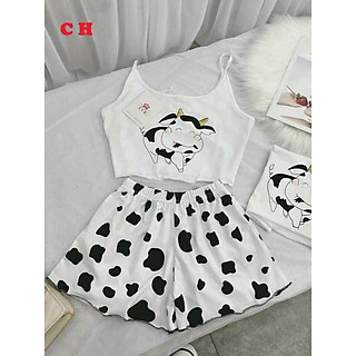 Sét áo 2 dây và quần hình bò sữa siêu đáng yêu