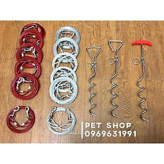 Dây xích chó bằng cáp + xiên xích cún