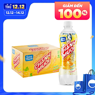 Thùng 24 chai Nước Khoáng Thiên Nhiên Có Ga Đảnh Thạnh Khoáng Chanh Muối 430ml