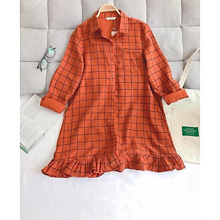 Đầm sơ mi đuôi cá tay dài