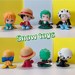 Mô hình One Piece - Mô hình Luffy Nami Zoro Law mô phỏng trang phục Cosplay Conan teo nhỏ - 4x4cm