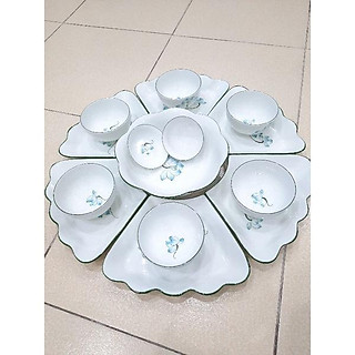 Bộ bát đĩa hoa mặt trời sứ Bát Tràng