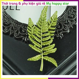 Cài áo thời trang lá cây dương sỉ xanh GC211