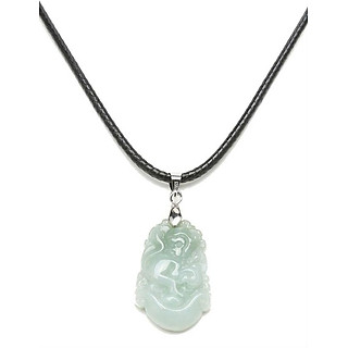 Dây Đeo Và Mặt Ngọc Phỉ Thúy Hình Con Giáp Tuổi Thân - Trắng