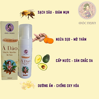 Sữa rửa mặt nghệ Ả Đào Mộc Nhan Natural sáng da, ngừa mụn, mờ thâm (vòi nhấn tạo bọt) 150ml