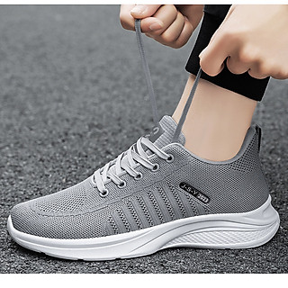 Giày Thể Thao Nam Vải 2 Lớp Có Lưới Thoáng Khí K215 Sọc 2 Bên