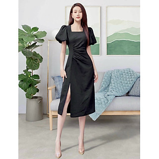 Đầm công sở dây rút eo dễ thương