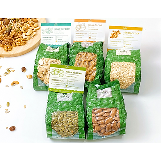 COMBO SỮA HẠT 5 MÓN: YẾN MẠCH, HẠT ĐIỀU, ÓC CHÓ, HẠNH NHÂN, BÍ XANH