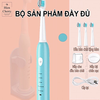 Bàn Chải Điện Đánh Răng Tự Động 5 Chế Độ, 4 Đầu Thay Thế, Chăm Sóc Răng Toàn Diện