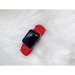 Combo dây đồng hồ apple watch và scrunchies dây cột tóc, buộc tóc vải satin lụa nhiều màu