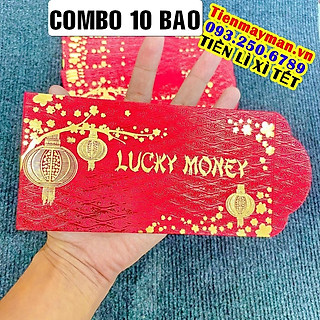 XẤP 10 Bao Lì Xì Lucky Money ép kim nhũ vàng lì xì Tết