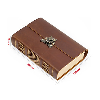 Sổ Nhật Ký Da Bò Handmade - Khóa Cánh Bướm