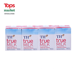 Lốc 4 Sữa Tươi Tiệt Trùng TH True Milk Dâu 110ML