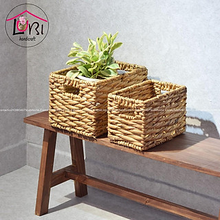 - LB081 Sọt lục bình hình chữ nhật đựng đồ đơn giản sang trọng