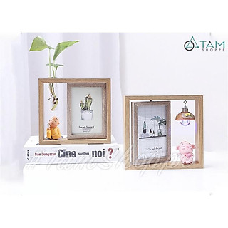Khung ảnh gỗ xoay kèm tượng chibi xinh xắn KA-18