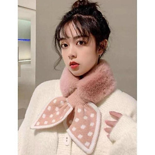 Khăn quàng cổ lông thỏ siêu ấm mịn, khăn quàng cổ dễ thương, cực ấm