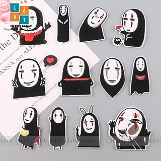 Patch ủi quần áo Vô diện , Sticker miếng dán hình cực kì dễ thương, dán Vali, tủ lạnh...