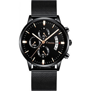 Đồng Hồ Nam Crnaira Japan C88 Chạy 6 kim Dây Thép Lụa