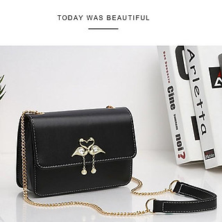 Túi Đeo Chéo 2 Con Hạc - Đen