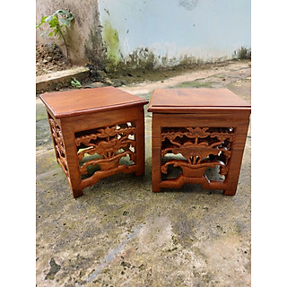 KỶ VUÔNG,ĐẾ BÁT HƯƠNG,ĐÔN GỖ HƯƠNG VUÔNG CÓ HOA VĂN MẶT 14,16,18,20 CM