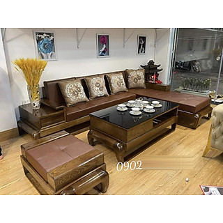 Bộ sofa góc mẫu đùi gà G01 gỗ sồi nga nhiều kích thước