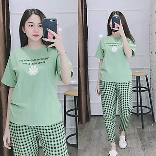 Đồ bộ mặc nhà thun cotton, đồ bộ nữ đẹp chất liệu thun cotton co giãn 4 chiều