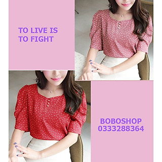 ÁO CHẤM BI BA NÚT