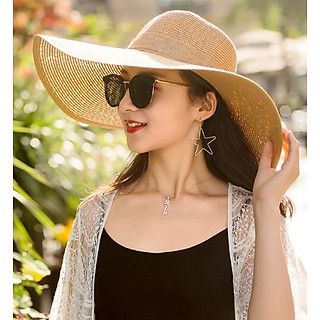 Nón cói rộng vành thắt nơ thời trang, mũ cói đi biển nữ đẹp