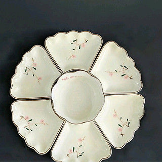 Bộ bát đĩa hoa mặt trời Bát TRàng