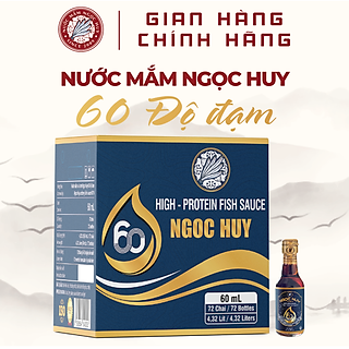 Thùng Nước Mắm Ngọc Huy 60 Độ Đạm - 72 Chai x 60ml