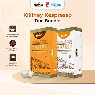 Combo 1 Hộp Trà Đen Viên Nén + 1 Hộp Cà Phê Viên Nén Cao Cấp Killiney Kespresso -  Tương Thích Máy Pha Cà Phê Nespresso - (2 Hộp X 10 Viên)
