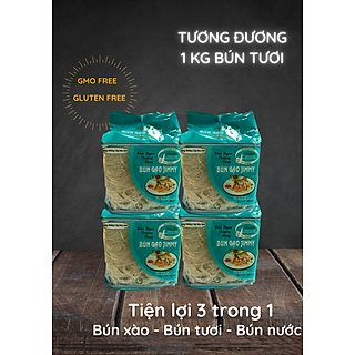 Bộ 4 gói bún gạo Jimmy - Bún ngon thượng hạng - Tiện lợi 3 trong 1: Bún xào, bún tươi, bún nước