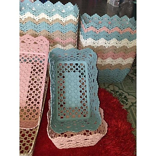 Giỏ nhựa giả mây vuông/chữ nhật