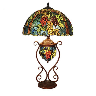 Đèn bàn Tiffany họa tiết chùm nho xanh tân cổ điển( Mẫu mới 2021)