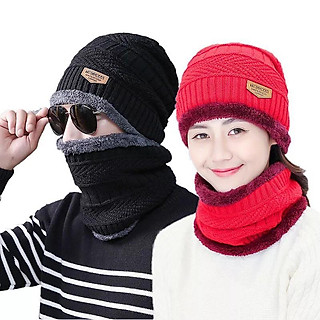Mũ len kèm khăn người lớn